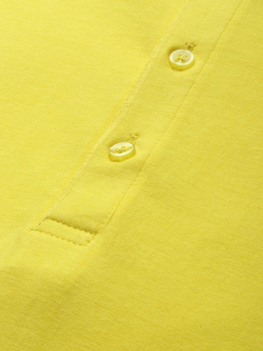 Plain Lemon Yellow Henley Full Sleeves T-shirt – feranoid