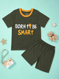 Born To Be Smart T-Shirt & Shorts Set