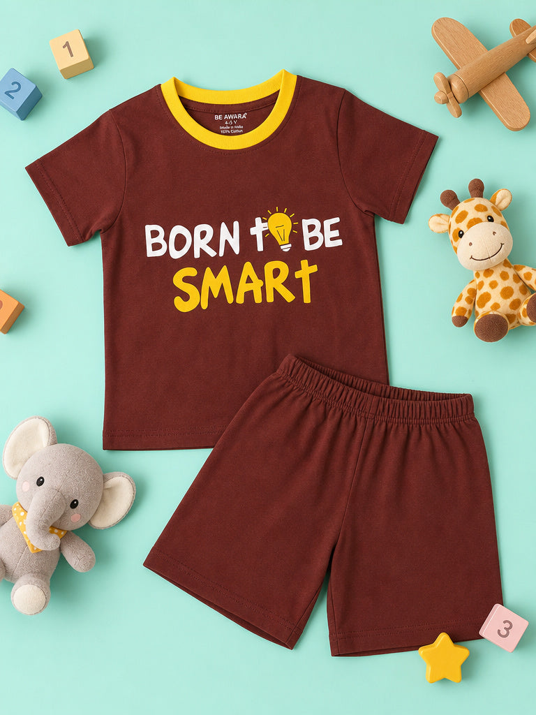 Born To Be Smart T-Shirt & Shorts Set