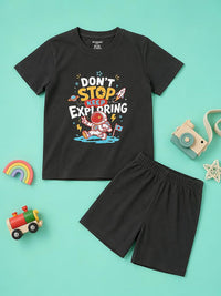 Dont Stop Keep Exploring T-Shirt & Shorts Set