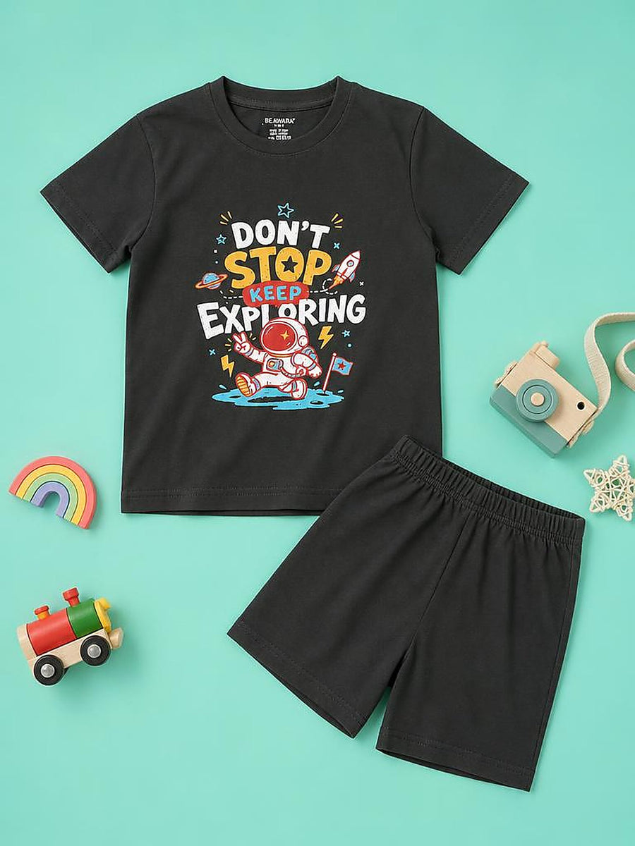 Dont Stop Keep Exploring T-Shirt & Shorts Set
