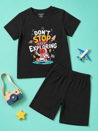 Dont Stop Keep Exploring T-Shirt & Shorts Set