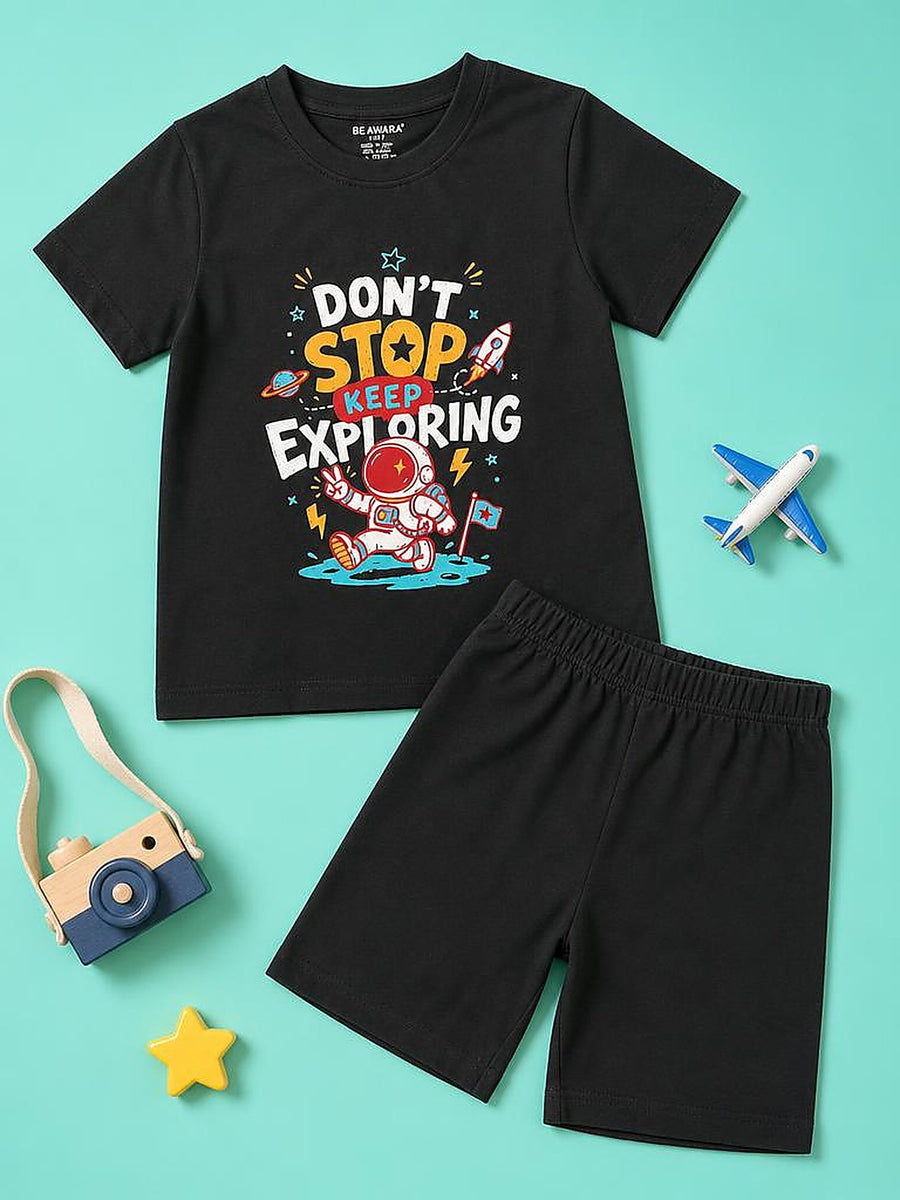 Dont Stop Keep Exploring T-Shirt & Shorts Set
