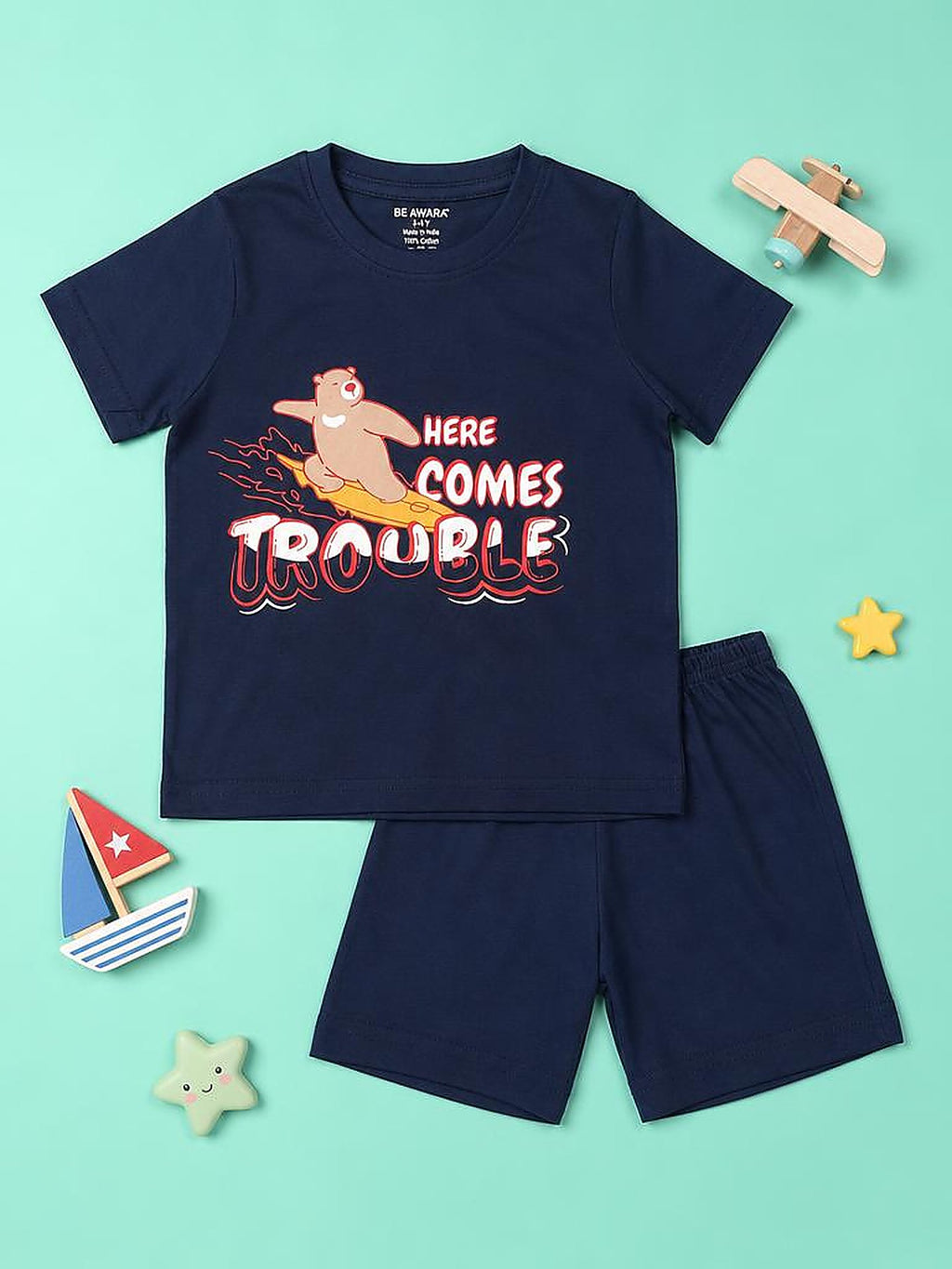 Here Comes Trouble T-Shirt & Shorts Set