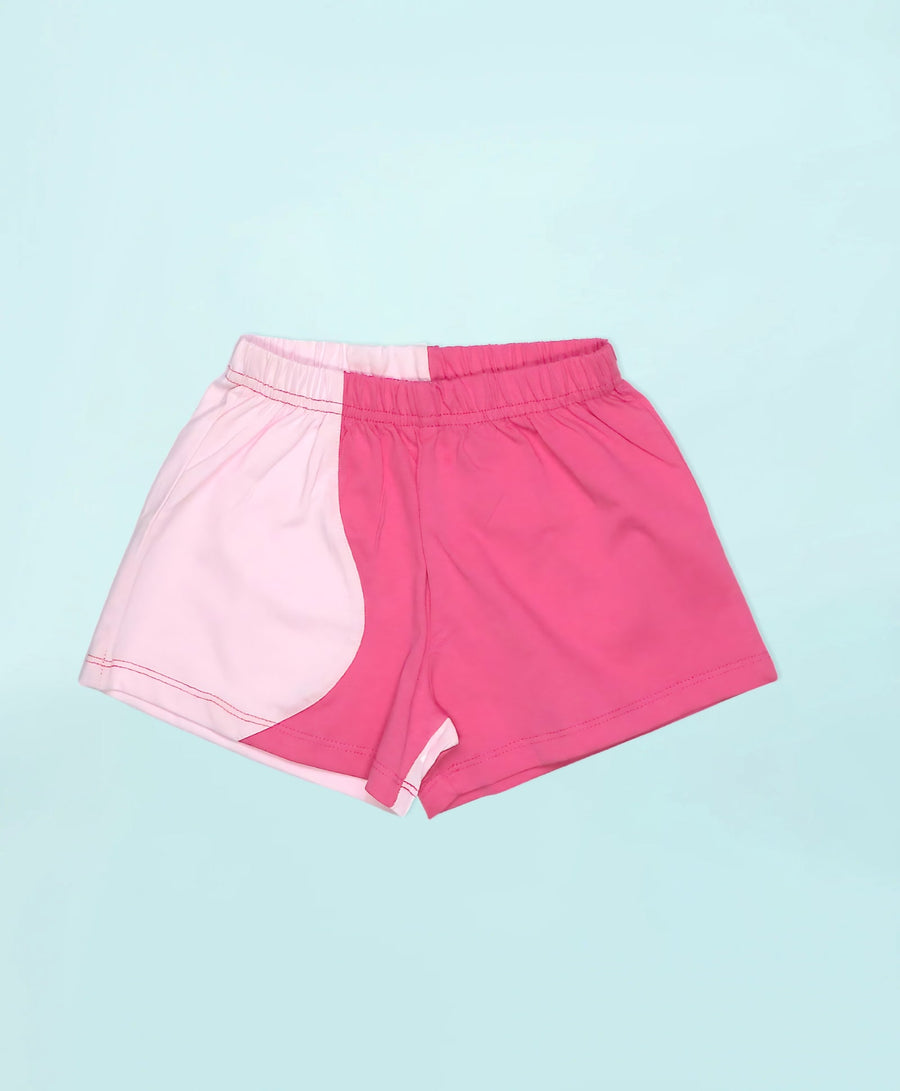 Girls Dual Tone Color Block Tank Top and Shorts Set