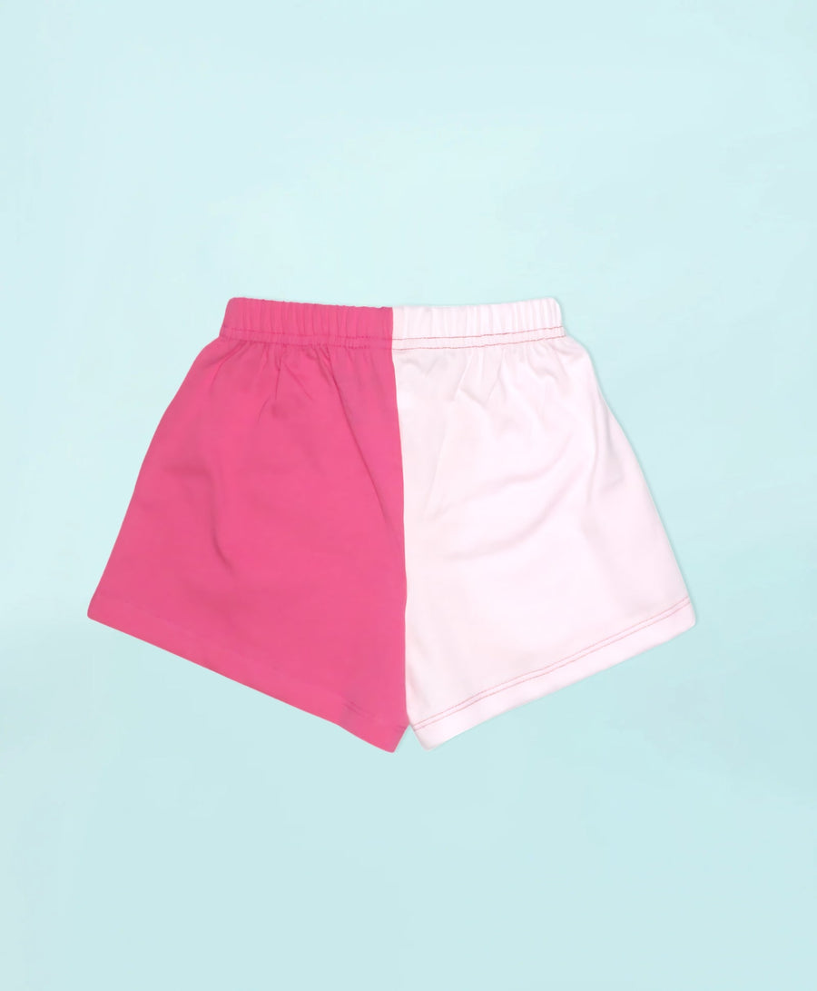 Girls Dual Tone Color Block Tank Top and Shorts Set