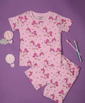 Unicorn Pattern Half Sleeves T-Shirt & Shorts Set - Be Awara
