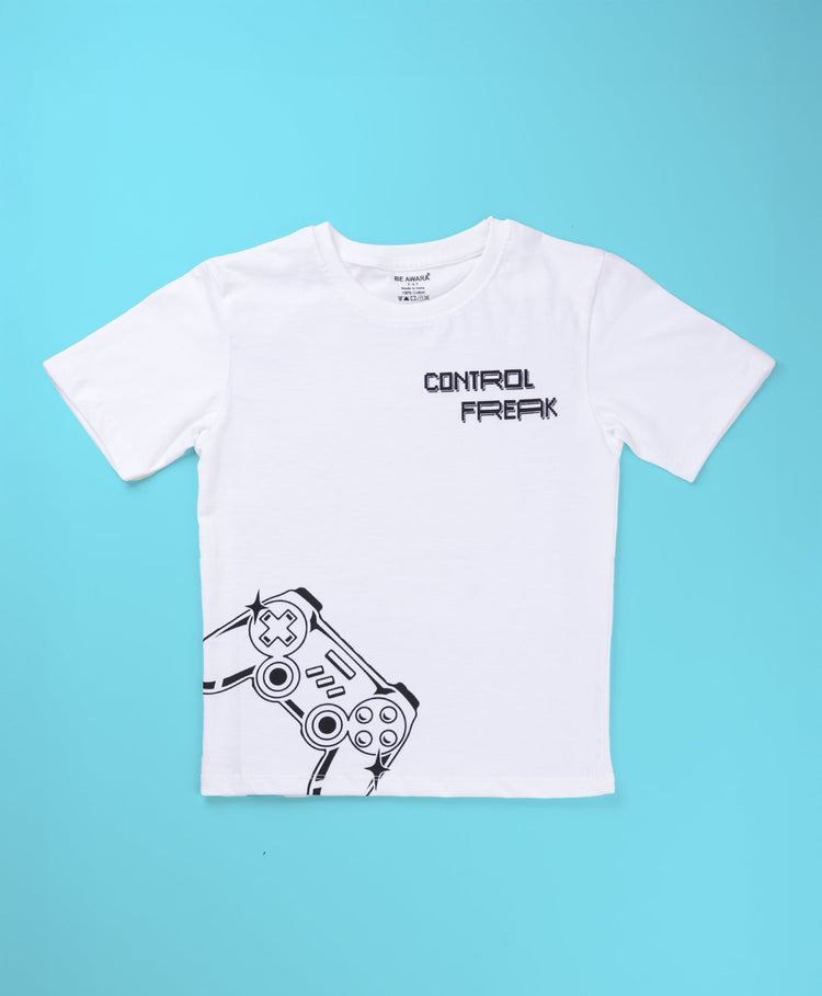 Boys Control Freak Graphic Print Oversized T-Shirt & Short Set