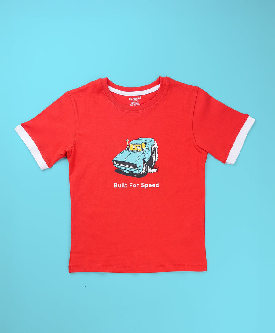 Boys Built For Speed Graphic Print Oversized T-Shirt & Short Set