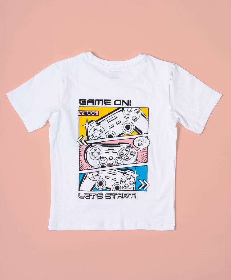 Boys Game On Print Oversized T-Shirt & Short Set