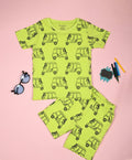 Auto Rickshaw Pattern Half Sleeves T-Shirt & Shorts Set - Be Awara