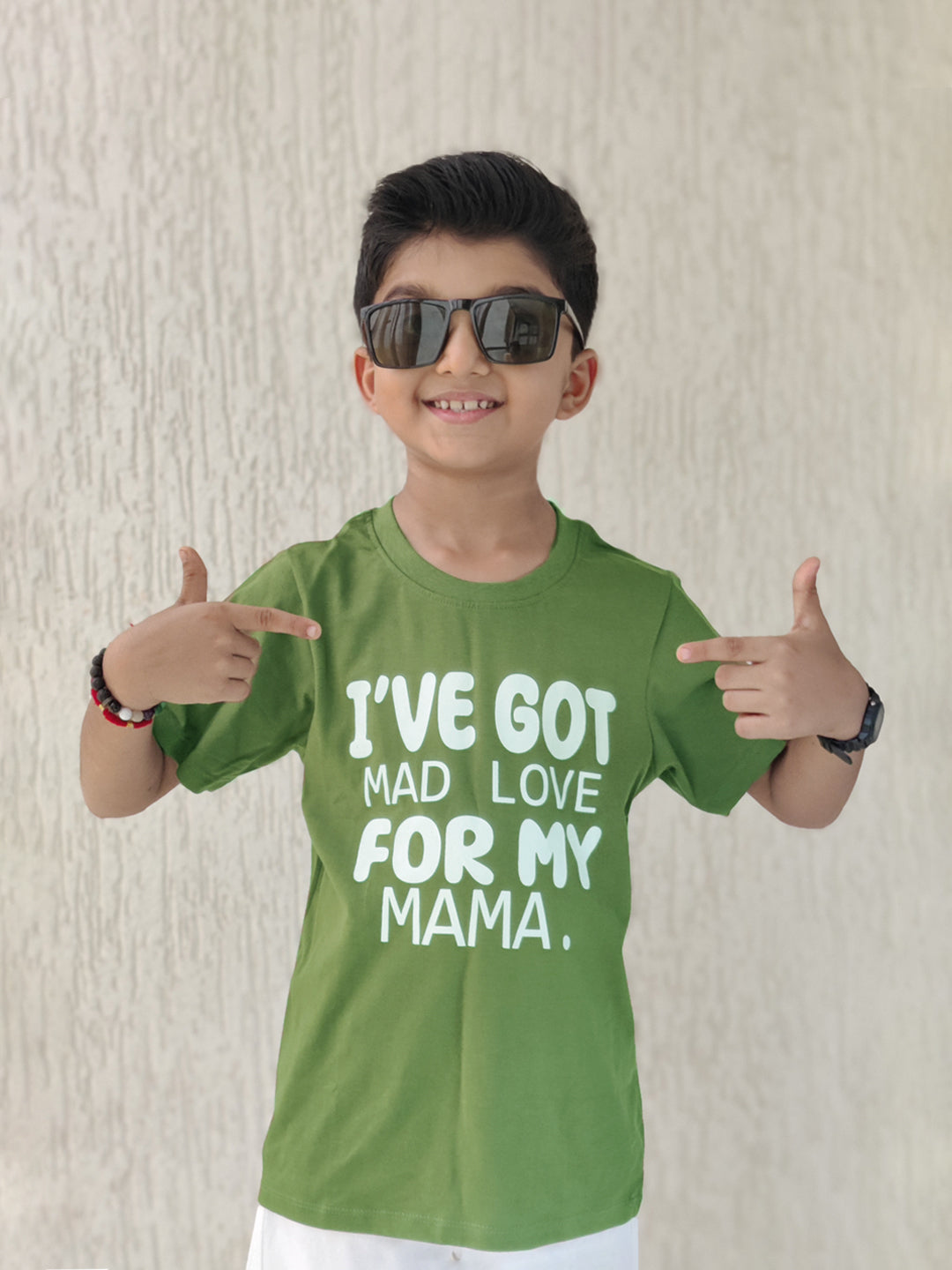 Mad Love For Mama Kids Half Sleeves Round Neck T- Shirt