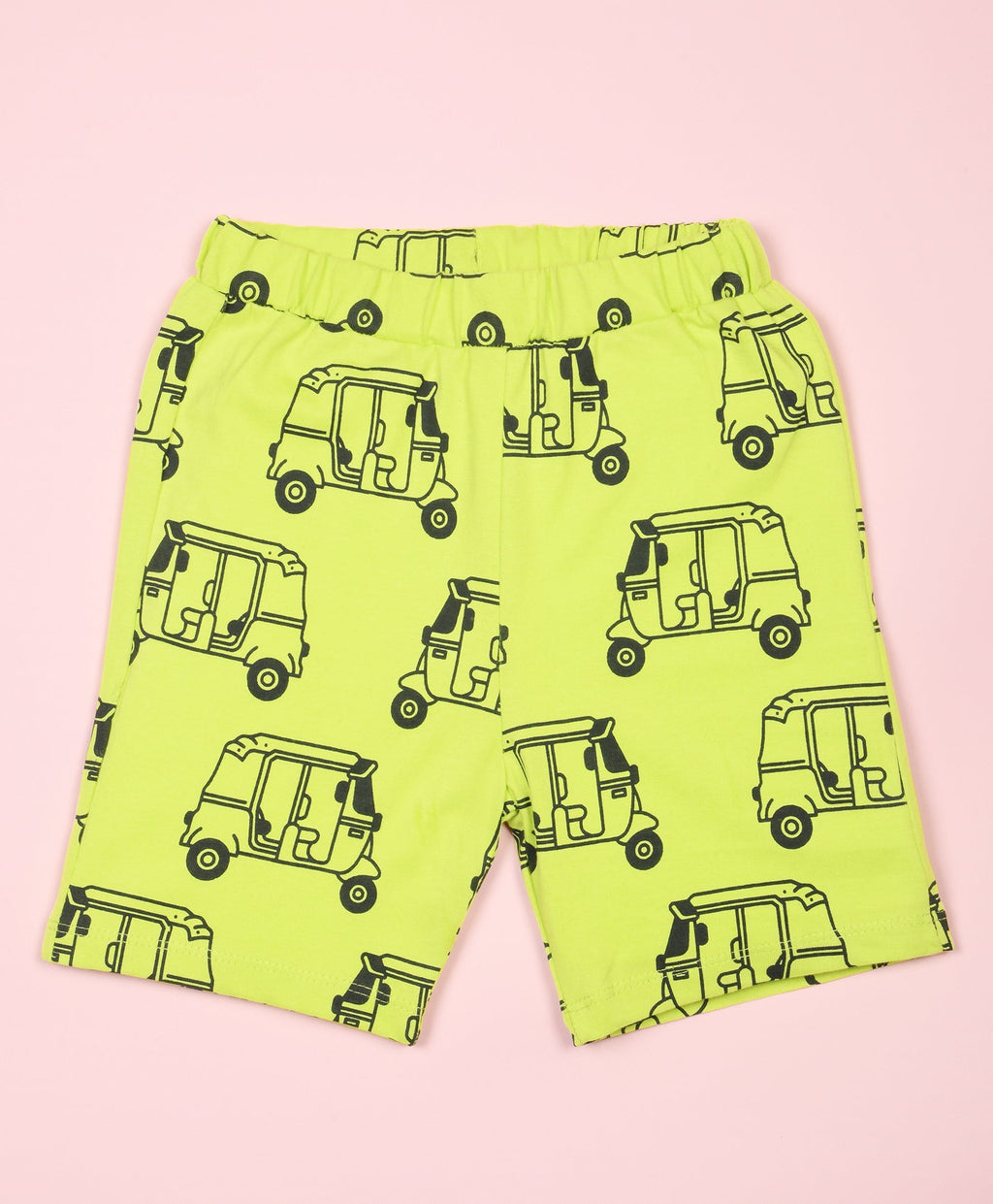 Auto Rickshaw Pattern Half Sleeves T-Shirt & Shorts Set - Be Awara