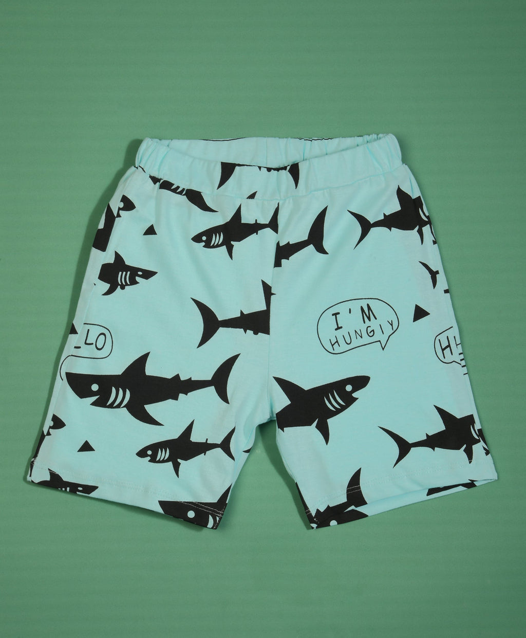 Shark Pattern Half Sleeves T-Shirt & Shorts Set - Be Awara