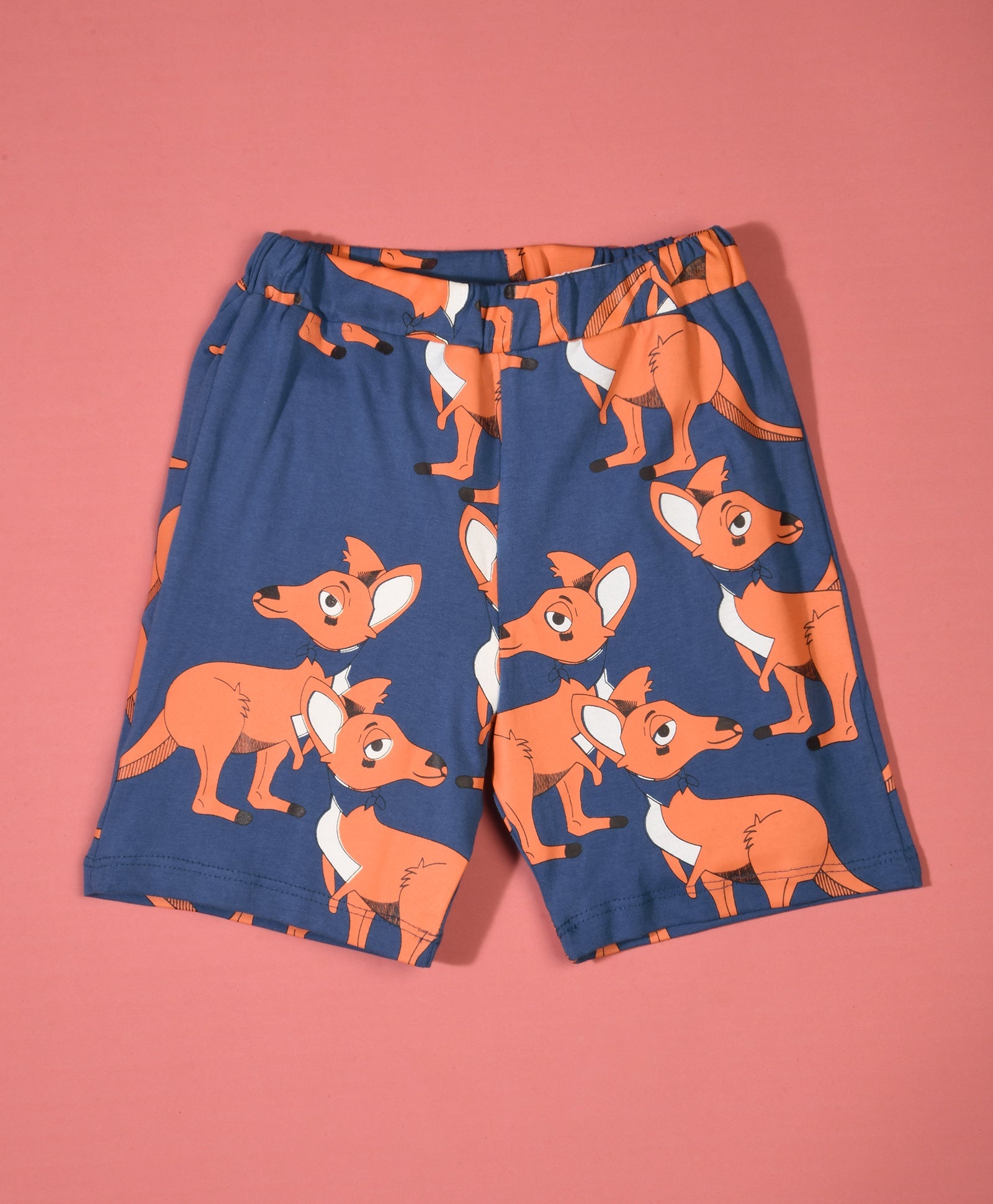 Kangaroo Pattern Half Sleeves T-Shirt & Shorts Set - Be Awara