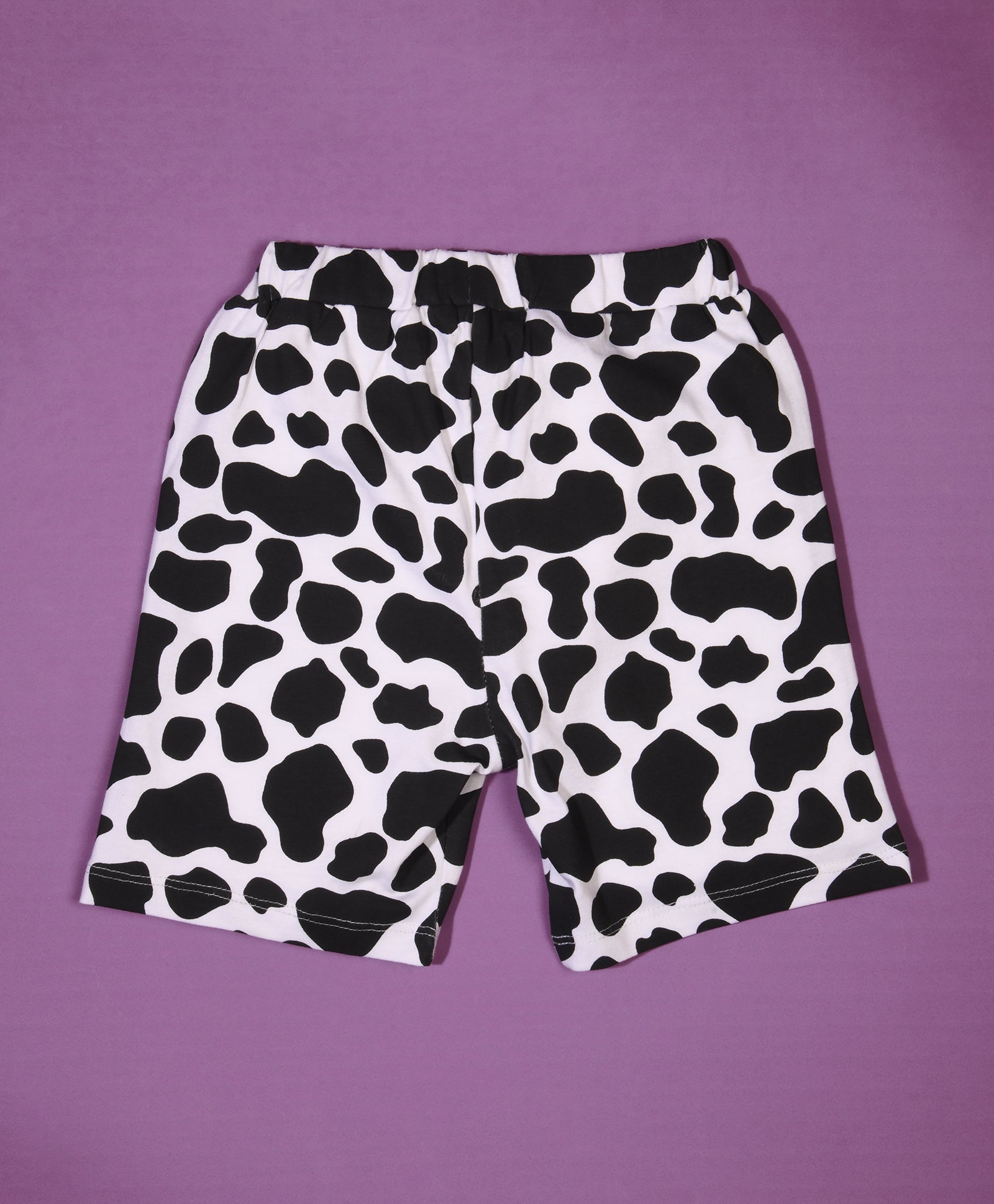 Cow Patch Pattern Half Sleeves T-Shirt & Shorts Set - Be Awara