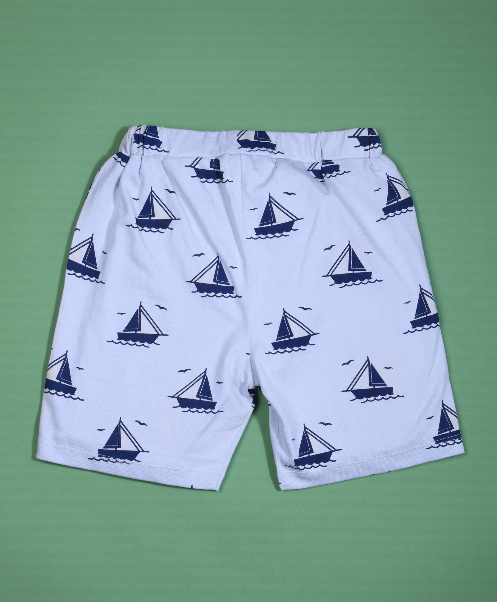 Ship Pattern Half Sleeves T-Shirt & Shorts Set - Be Awara