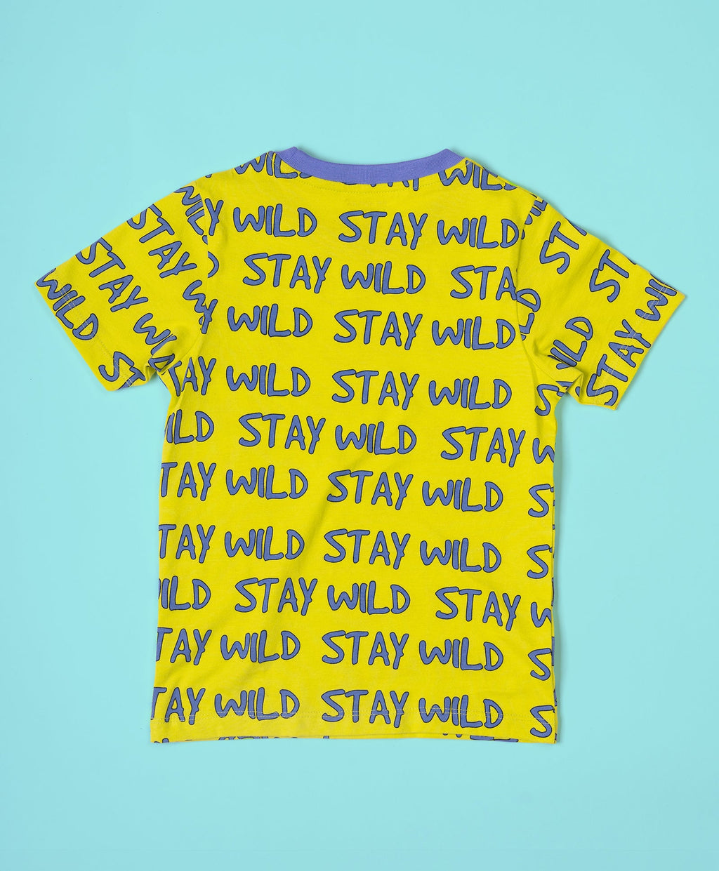 Stay Wild Pattern Half Sleeves T-Shirt & Shorts Set