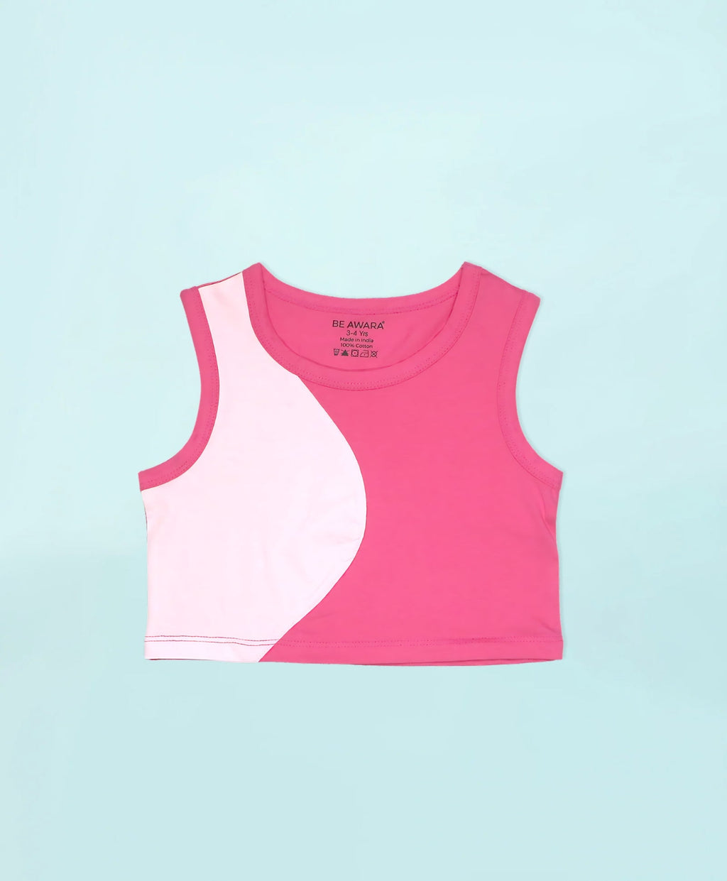 Girls Dual Tone Color Block Tank Top and Shorts Set