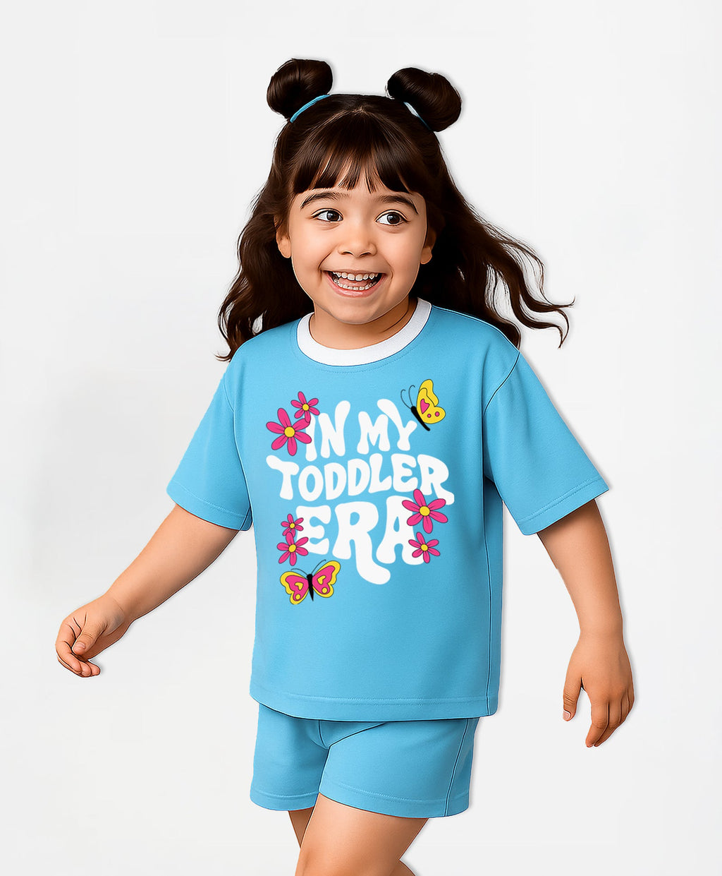 Girls In My Toddler Era Graphic Print Oversized T-Shirt & Shorts Set