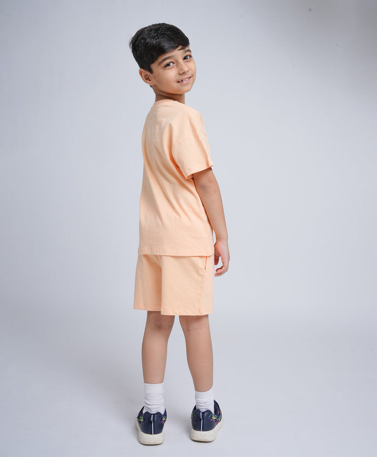 Peach Fuzz Drop Shoulder T-Shirt & Shorts Set