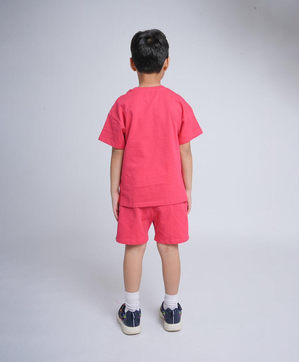 Viva Magenta Drop Shoulder T-Shirt & Shorts Set