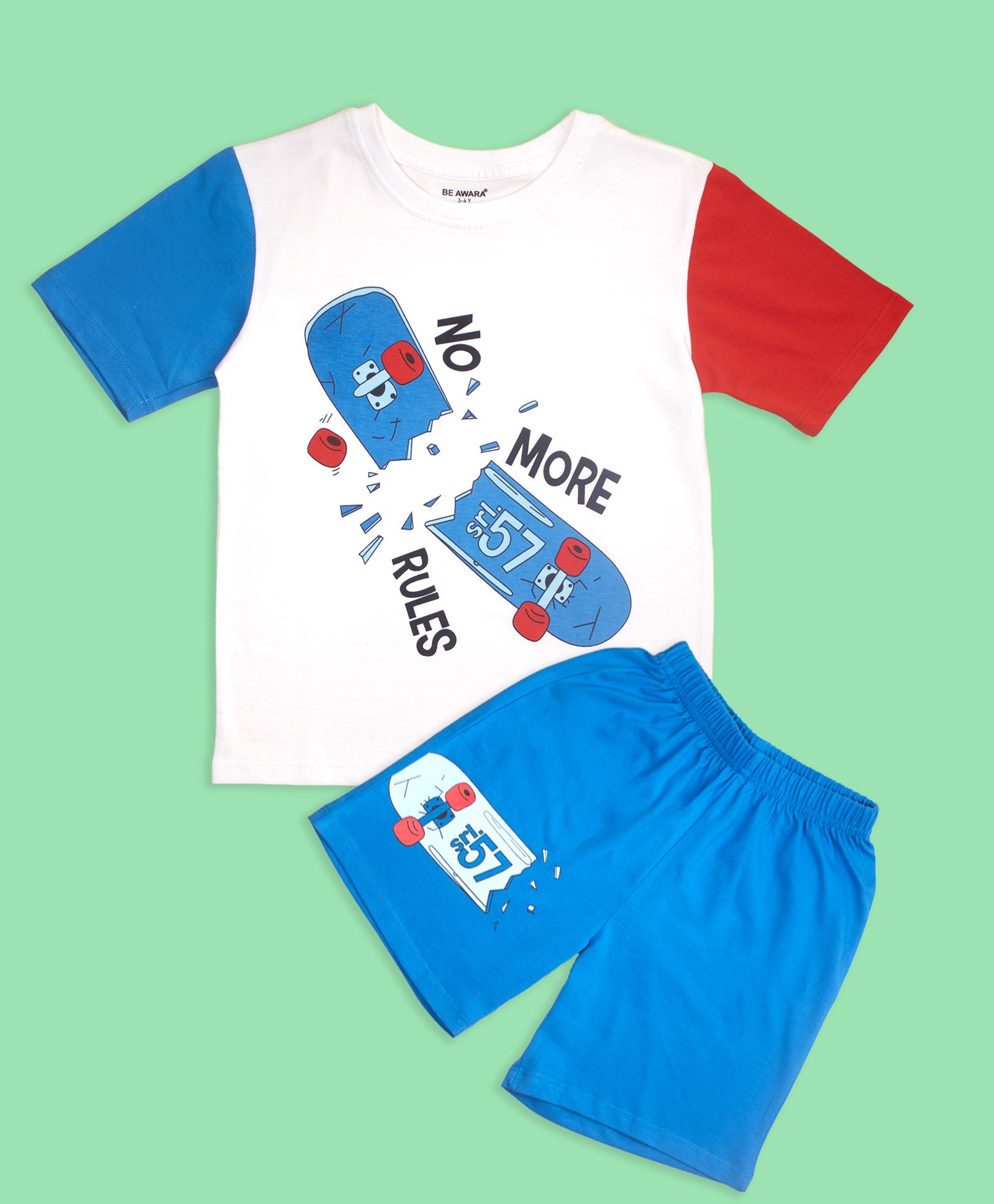 Boys No More Rules Graphic Print T-shirt and Shorts Set