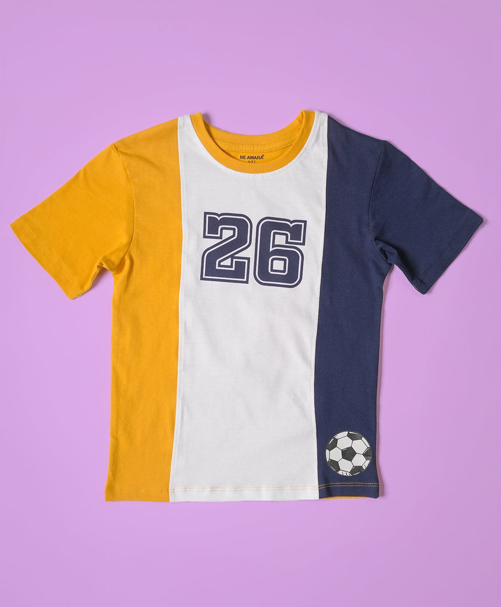 Boys Soccer Graphic Print Colorblock Oversized T-Shirt & Short Set