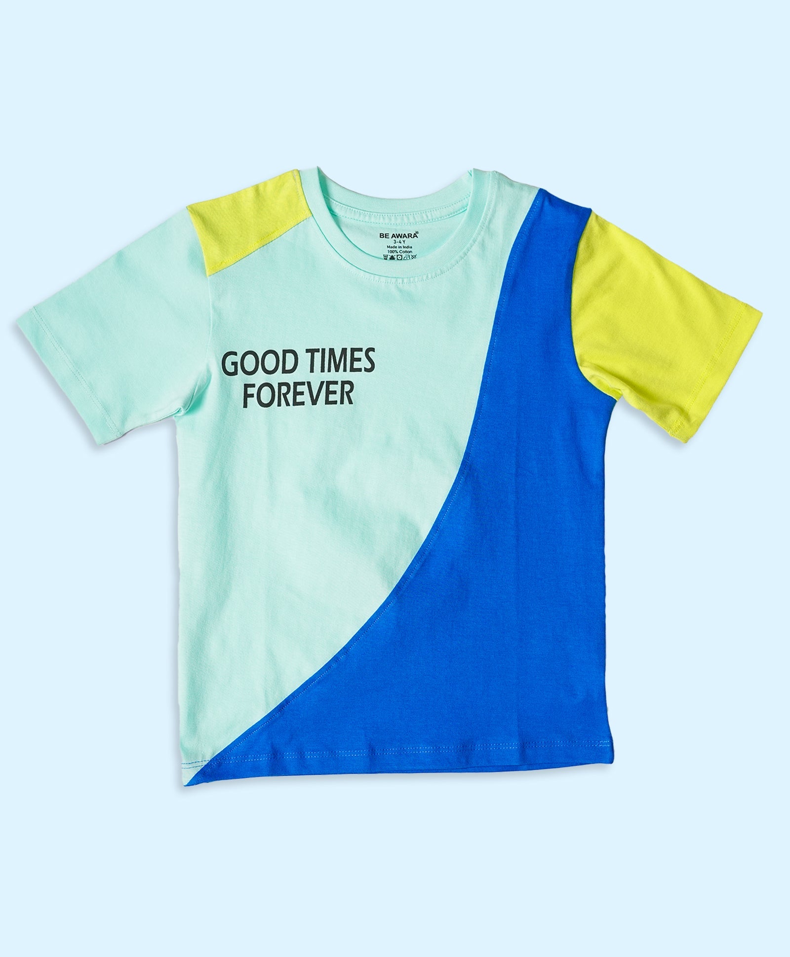 Boys Good Times Graphic Print Colorblock Oversized T-Shirt & Short Set