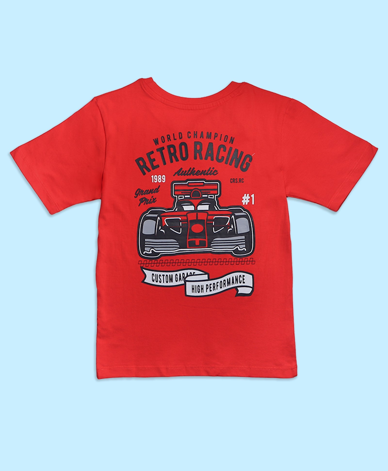 Boys Retro Racing Graphic Print Oversized T-Shirt & Shorts Set