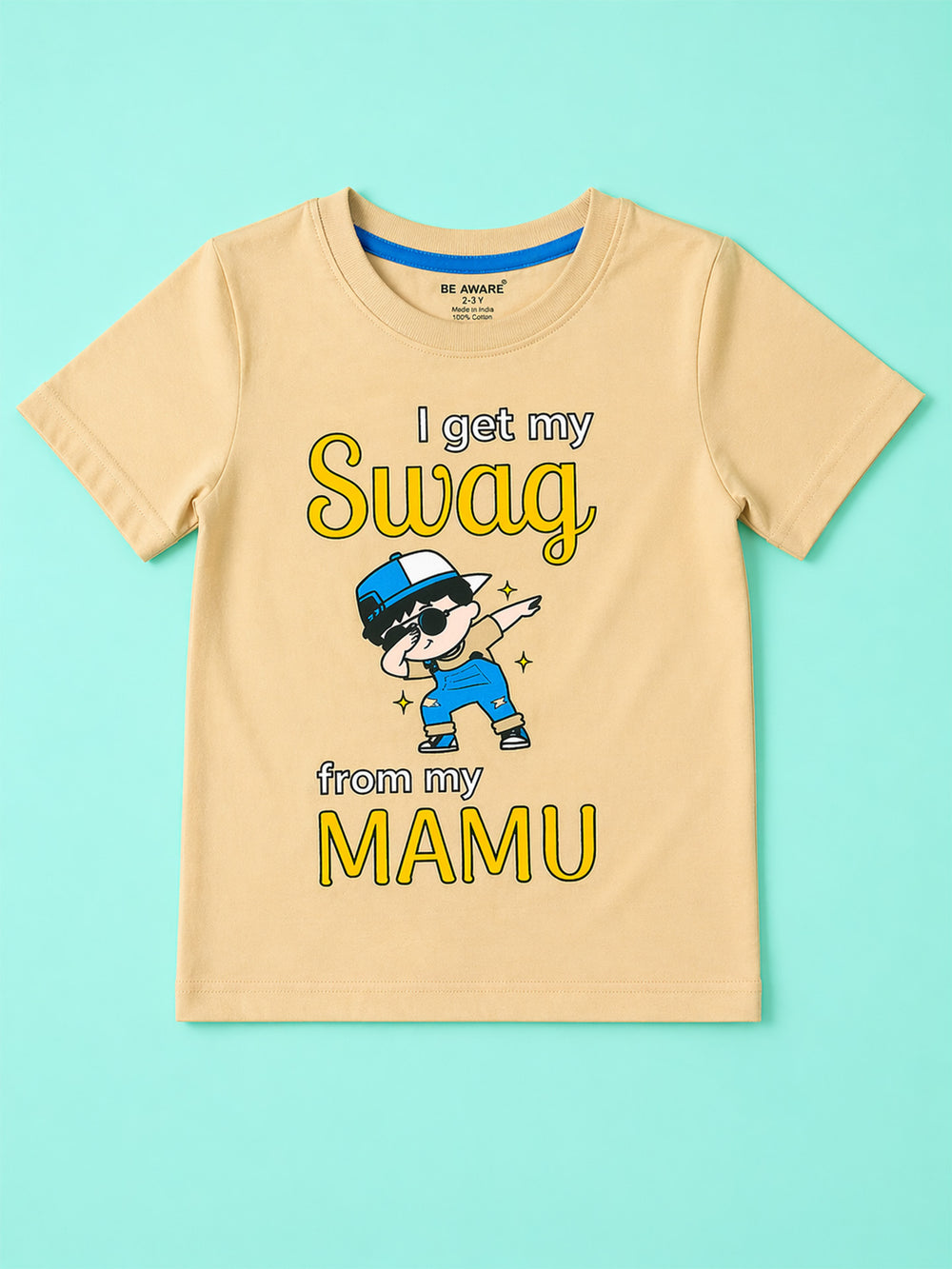 Boys Swag From My Mamu Graphic Print Oversized T-Shirt & Shorts Set