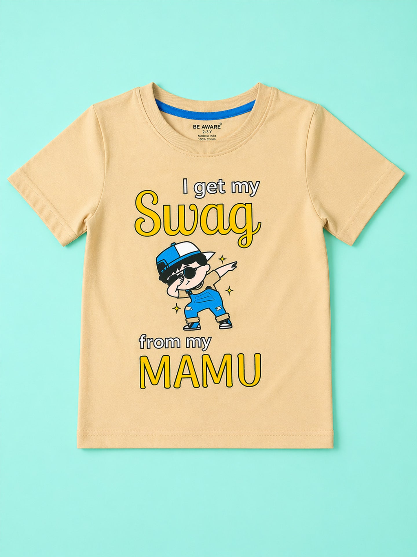 Boys Swag From My Mamu Graphic Print Oversized T-Shirt & Shorts Set