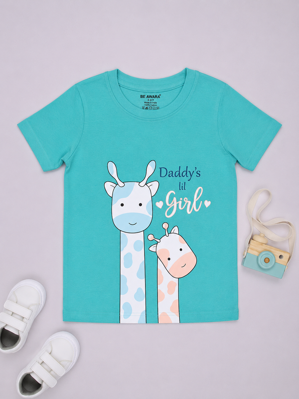 Girls Daddy’s Lil Girl Graphic Print T-Shirt