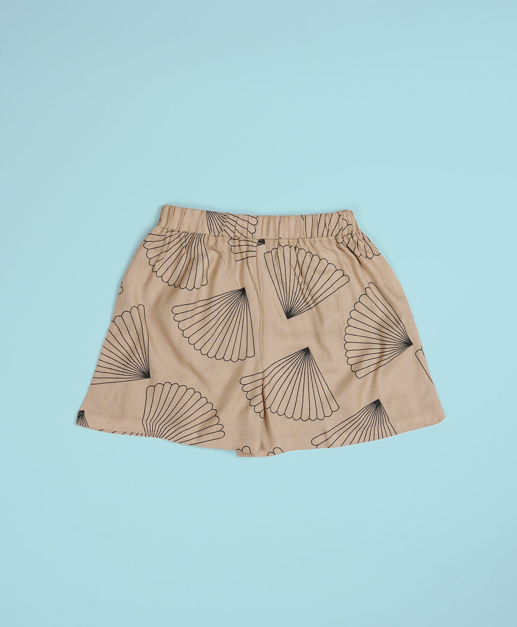 Girls Seashell Print Drop Shoulder Half Sleeves Shirt & Shorts Set