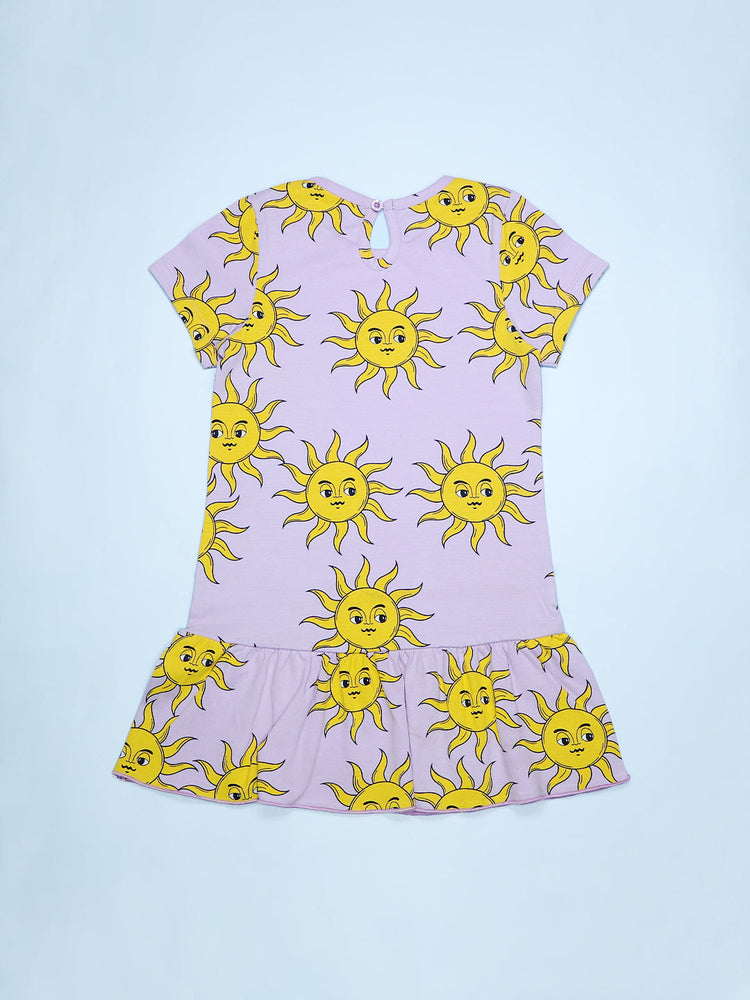 Girls Sun Print Fit & Flared Dress