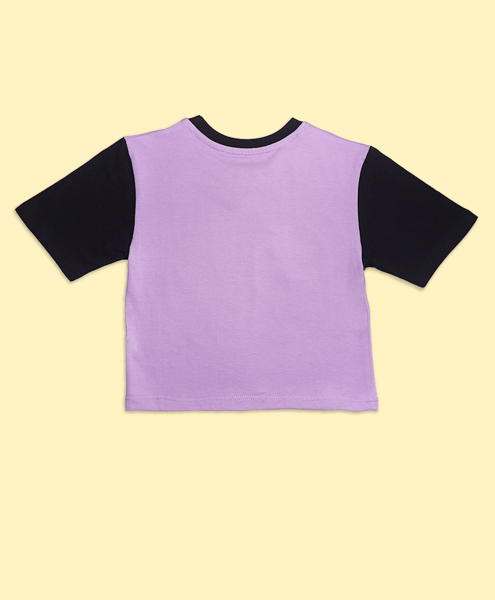 Girls Color Block Butterfly Graphic Print Oversized T-Shirt & Binding Shorts Set