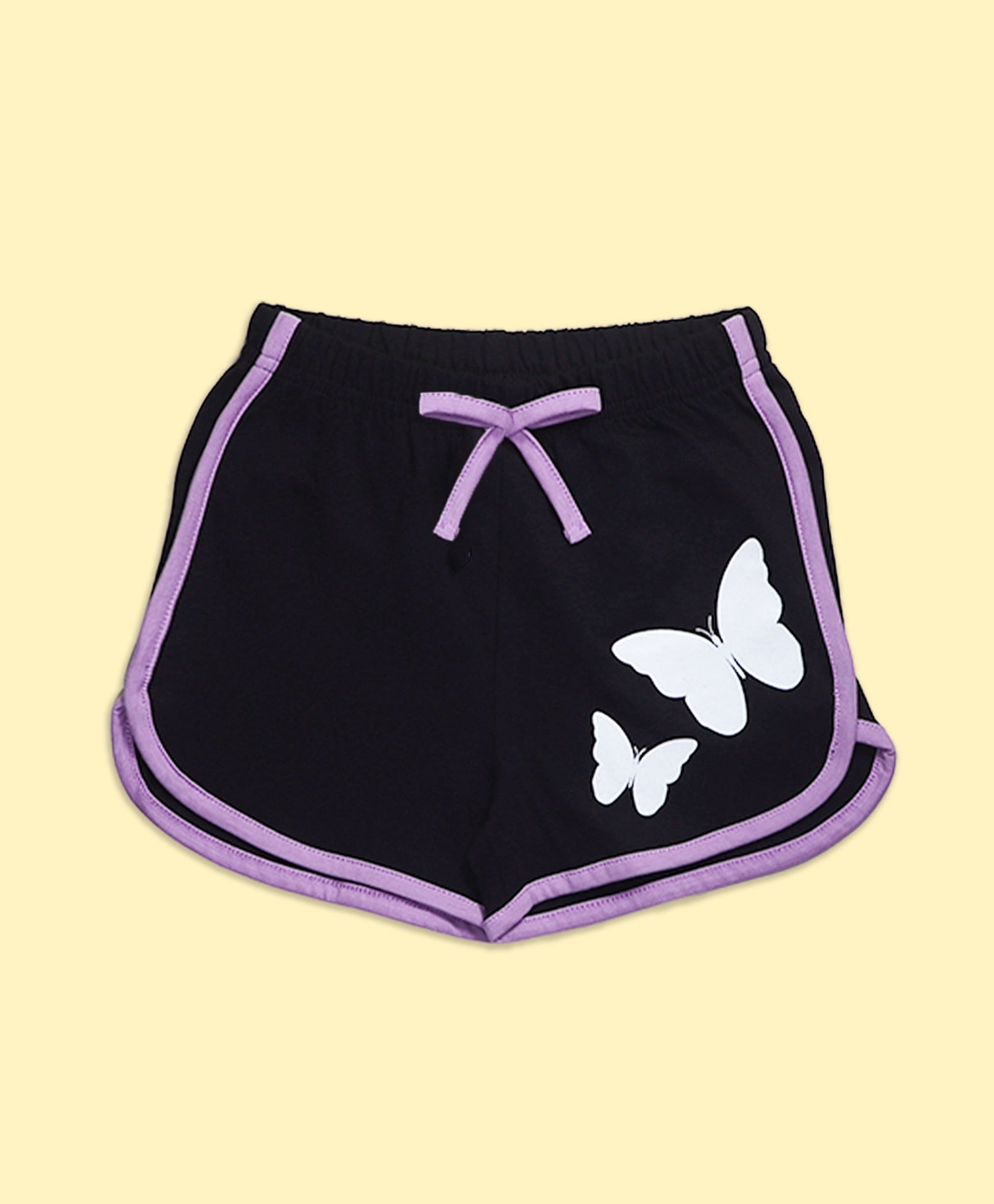 Girls Color Block Butterfly Graphic Print Oversized T-Shirt & Binding Shorts Set