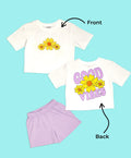 Girls Good Vibes Back Print Oversized T-Shirt And Shorts Set