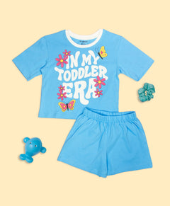 Girls In My Toddler Era Graphic Print Oversized T-Shirt & Shorts Set