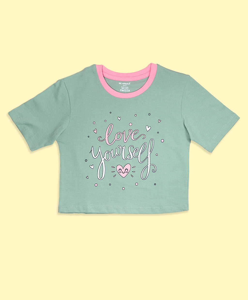 Girls Love Yourself Graphic Print Oversized T-Shirt & Shorts Set