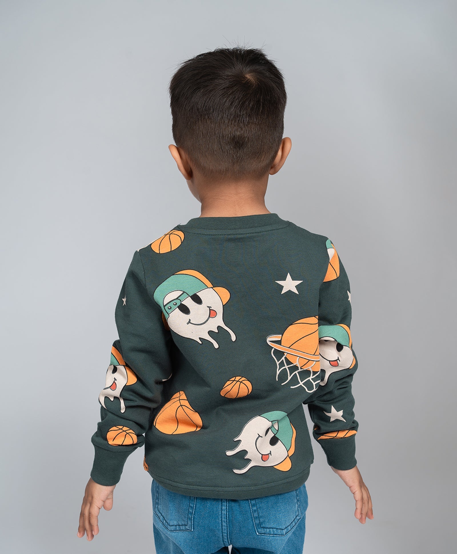 Kids Basketball Print Bomber Jacket