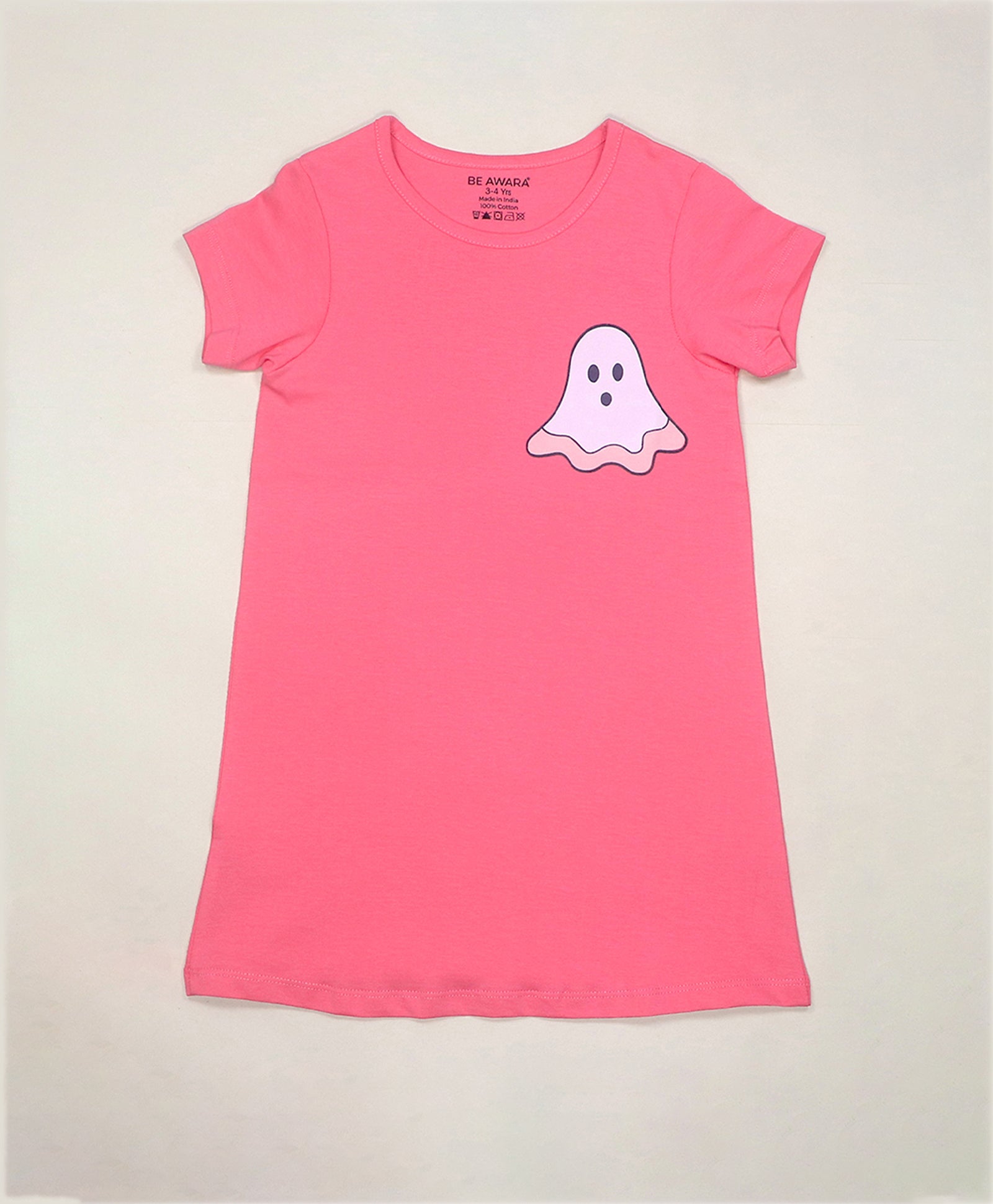 Boo Cartoon Print Girls T-Shirt Dress