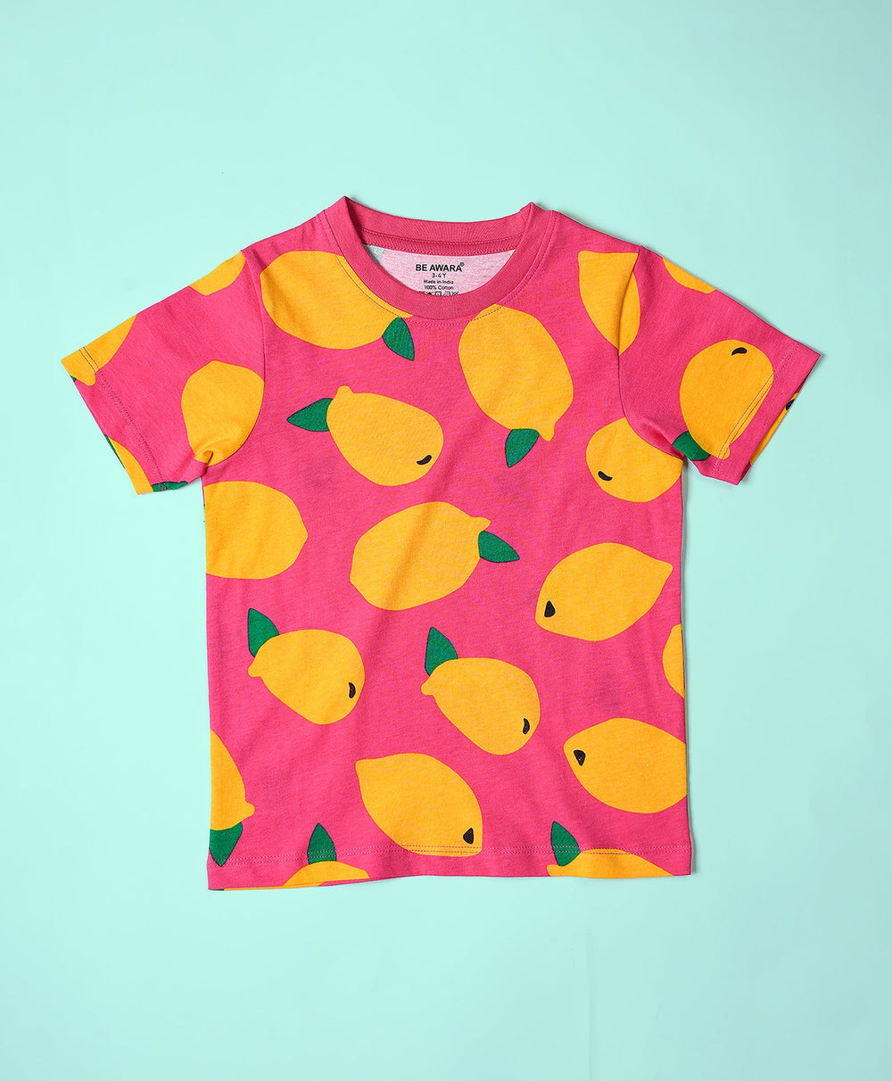 Mango Pattern Half Sleeves T-Shirt & Shorts Set