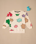Kids Puzzle Print Full Sleeves Oversized Sweatshirt