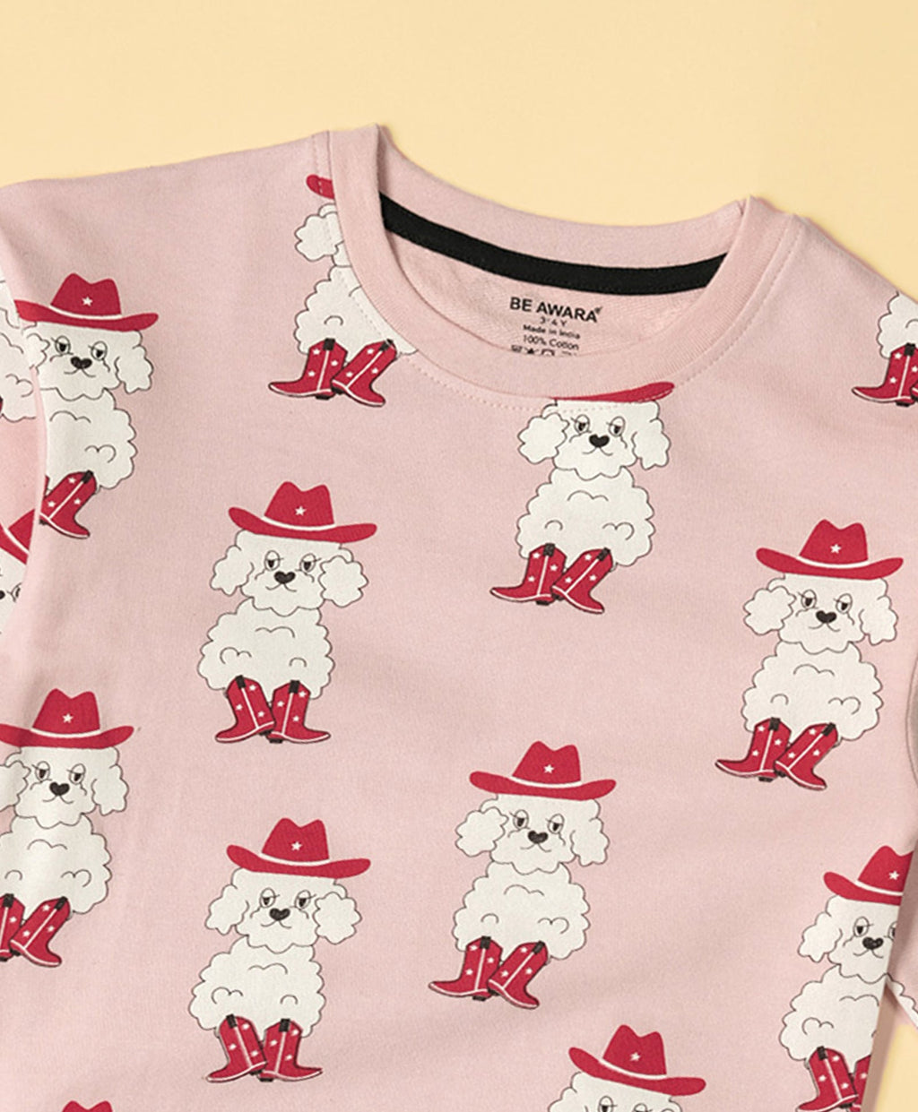 Kids Bichon Dog Print Full Sleeves Oversized Sweatshirt