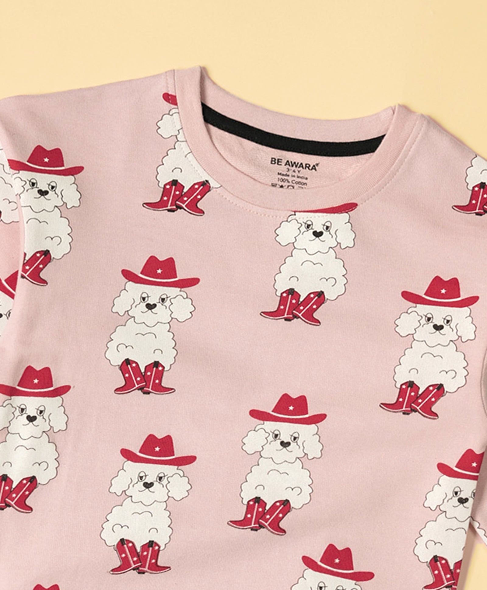 Kids Bichon Dog Print Full Sleeves Oversized Sweatshirt