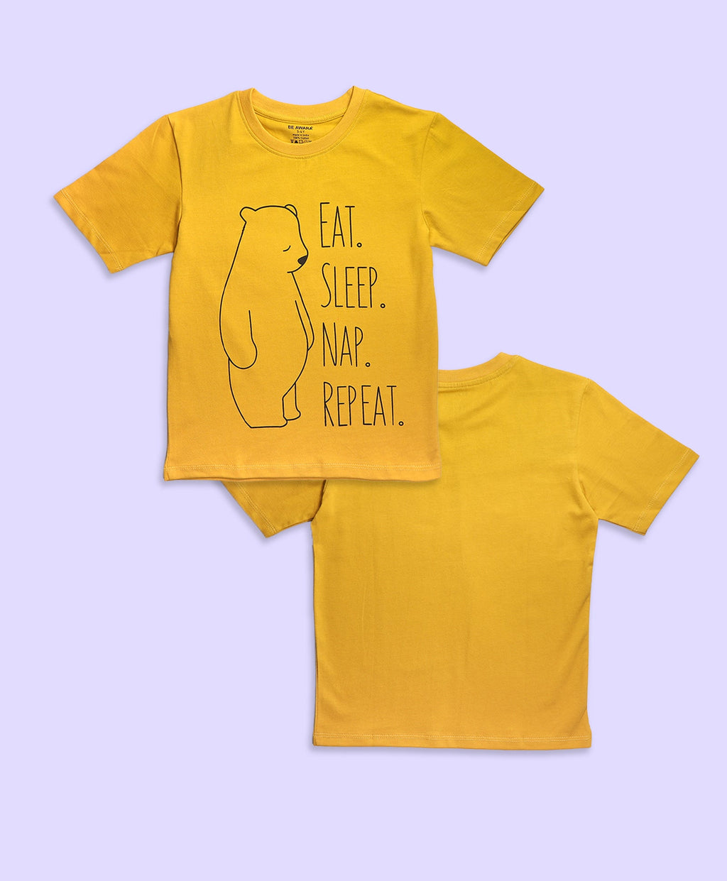 Kids Eat Sleep Repeat Graphic Print Oversized Half Sleeves T-Shirt