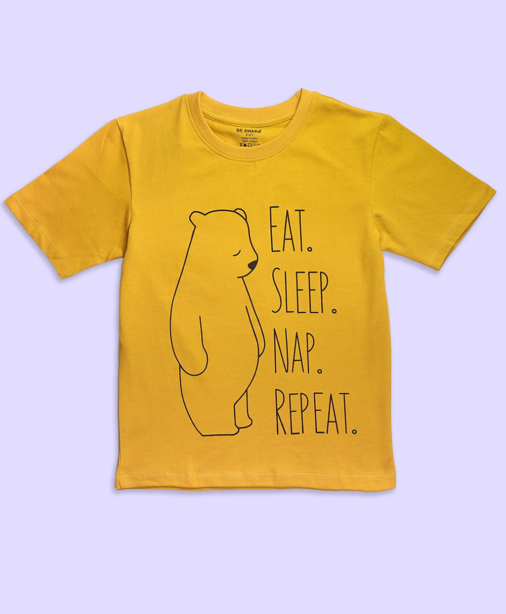Kids Eat Sleep Repeat Graphic Print Oversized Half Sleeves T-Shirt