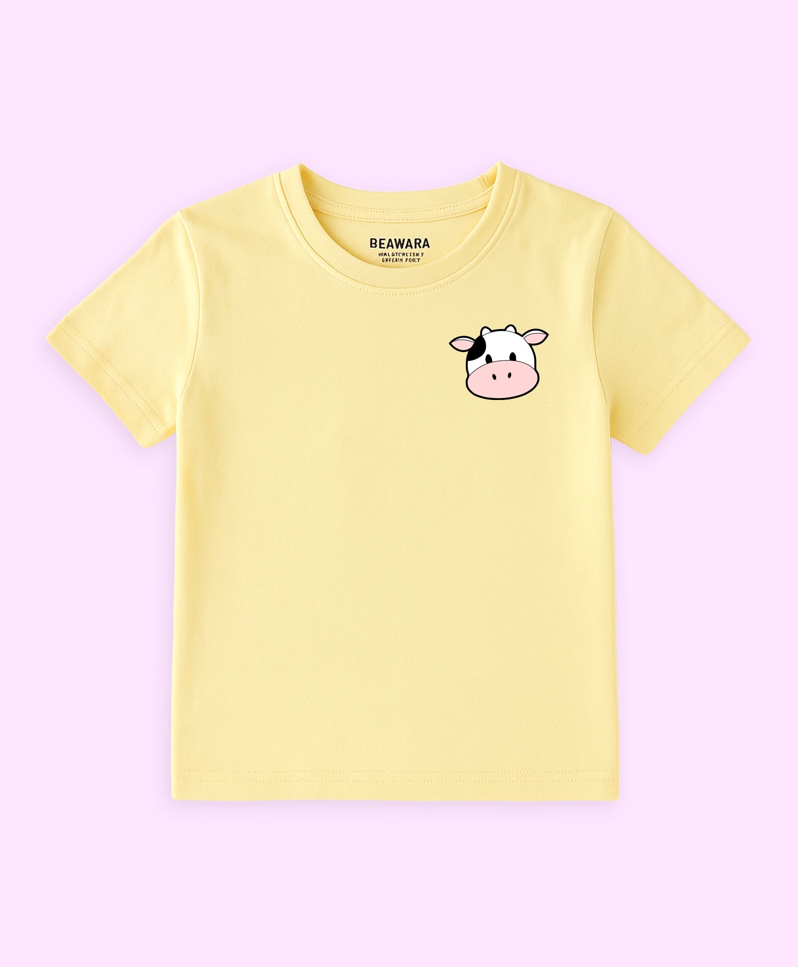 Kids Unisex Holy Cow Graphic Print Oversized Half Sleeves T-Shirt