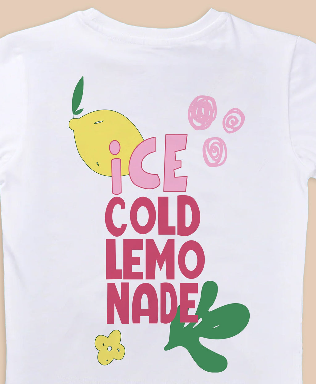 Kids Lemonade Back Print Half Sleeves Oversized T-shirt